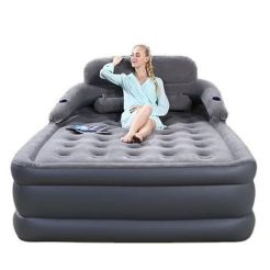 Camping inflatable mattress with built-in pump inflatable mattress