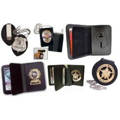 Police Leather Badge Holder Wallet, Badge Cases, ID Card Holder