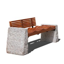 stone bench with backrest